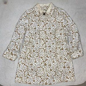 Eddie Bauer Mid Length Floral Trench Coat: Size Large